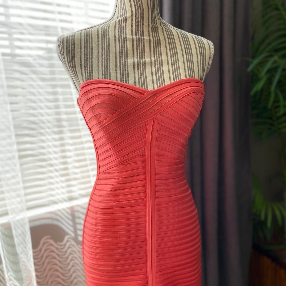 BCBGMaxAzria Strapless Red Mini Dress